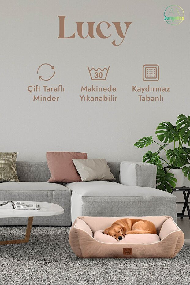 PatiliEv Lucy Kahve & Bej Yüksek Kaliteli Köpek Yatağı PatiliEv