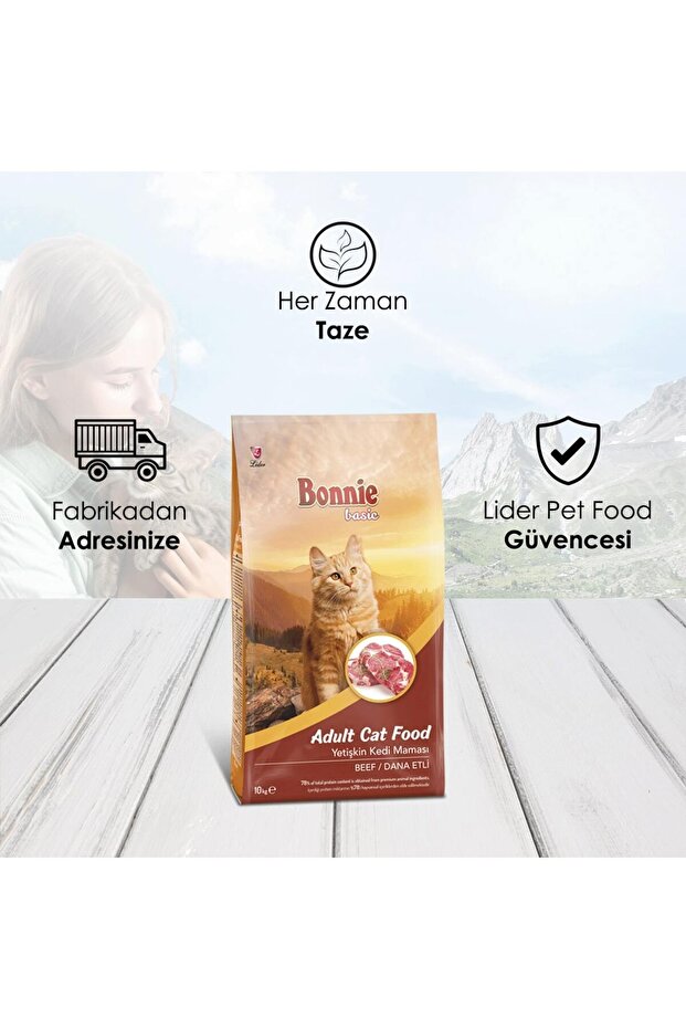 PatiliEv Bonnie Basic Biftekli Yetişkin Kedi Maması 10 Kg MamaPlus