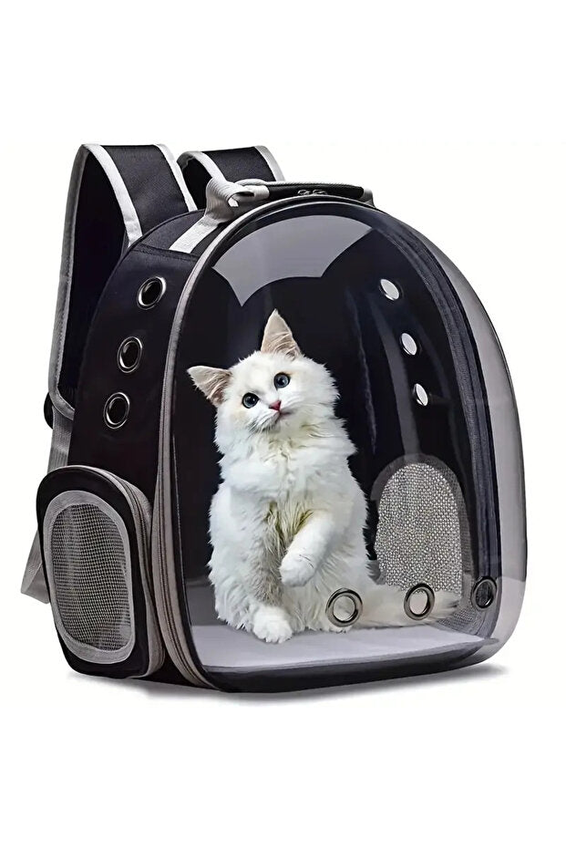 PatiliDünya Astronot Şeffaf Pencereli Kedi Taşıma Sırt Çantası – Uçak, Kabin Uyumlu, 9 Hava Kanallı, Konforlu Vivy-t