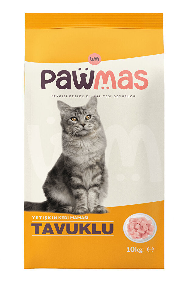 PtiliEv Pawmas Tavuklu Yetişkin Kedi Maması 10 Kg Frog Pet