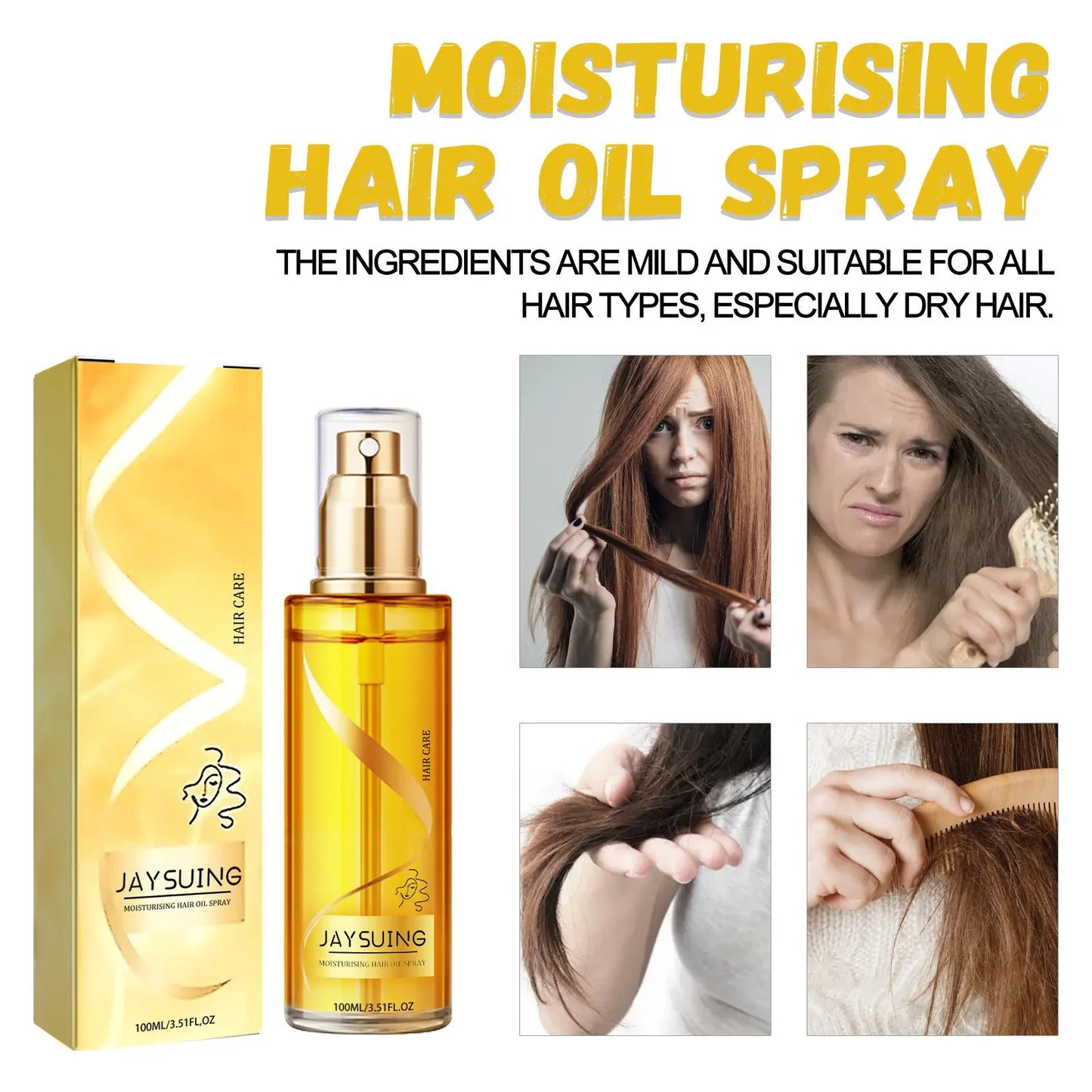 Hair Care Essential Oil Spray Moisturizing And Smooth ShopaVibe
