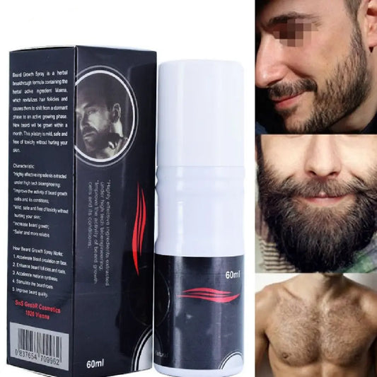 60ml Beard Grow Beard Growth Oil Facial Hair Grower Spray ShopaVibe