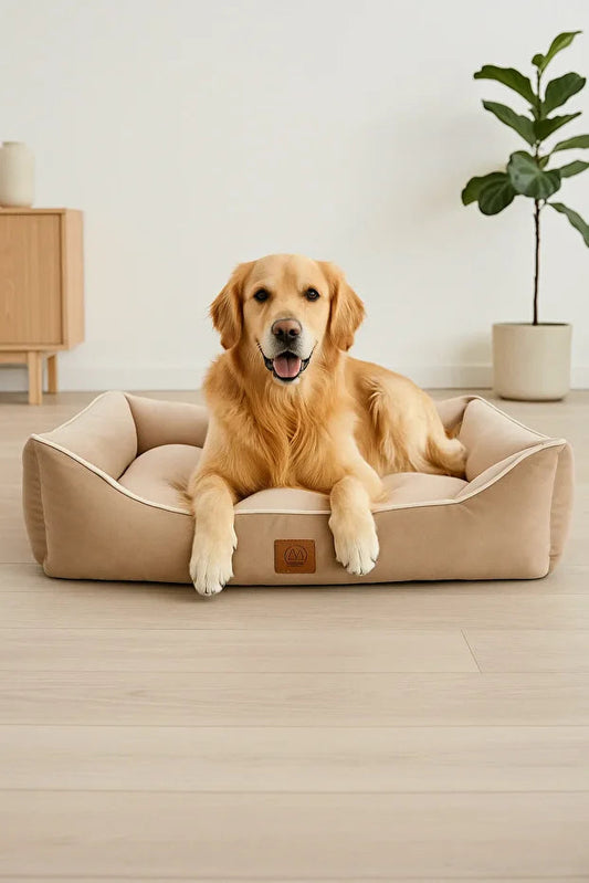 PatiliEv Lucy Kahve & Bej Yüksek Kaliteli Köpek Yatağı PatiliEv