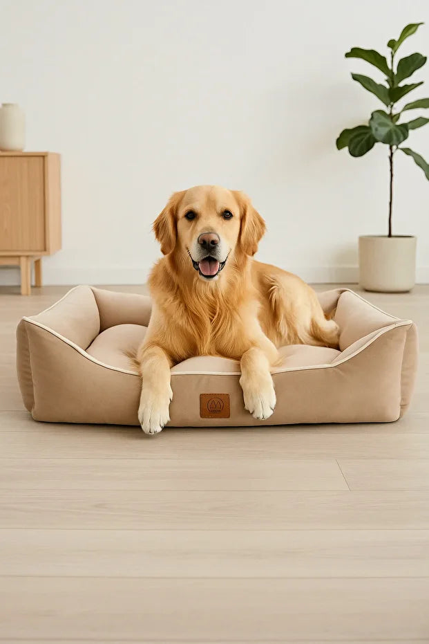 PatiliEv Lucy Kahve & Bej Yüksek Kaliteli Köpek Yatağı PatiliEv