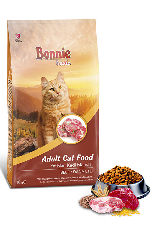 PatiliEv Bonnie Basic Biftekli Yetişkin Kedi Maması 10 Kg MamaPlus