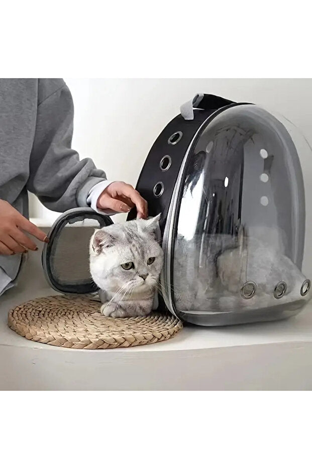 PatiliDünya Astronot Şeffaf Pencereli Kedi Taşıma Sırt Çantası – Uçak, Kabin Uyumlu, 9 Hava Kanallı, Konforlu Vivy-t