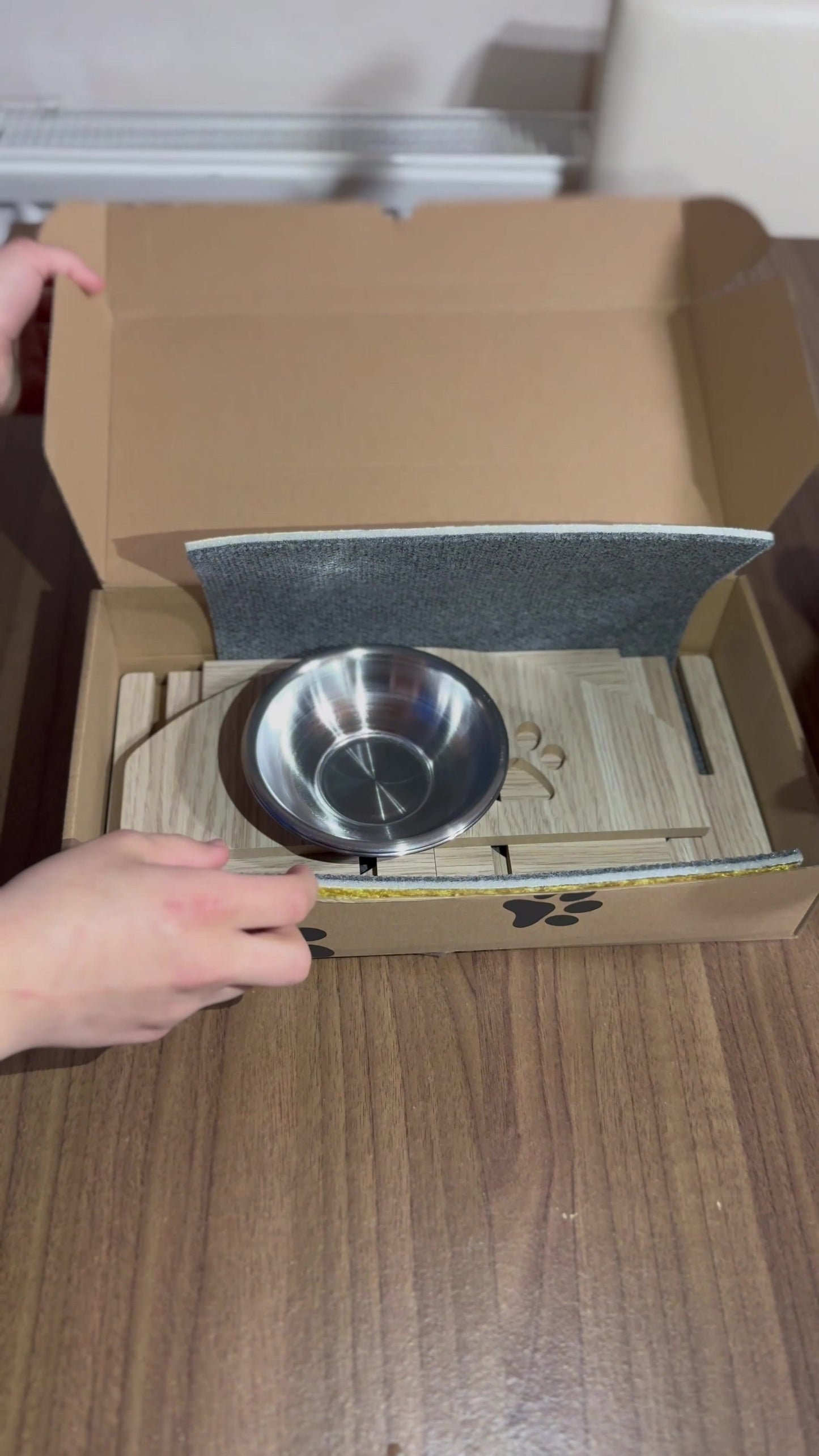 Ahşap Özel Isim Baskılı, Oval Kedi Köpek Mama Su Kabı Standı, Metal Suluk, Kedi Köpek Halısı Dogan Bazaar