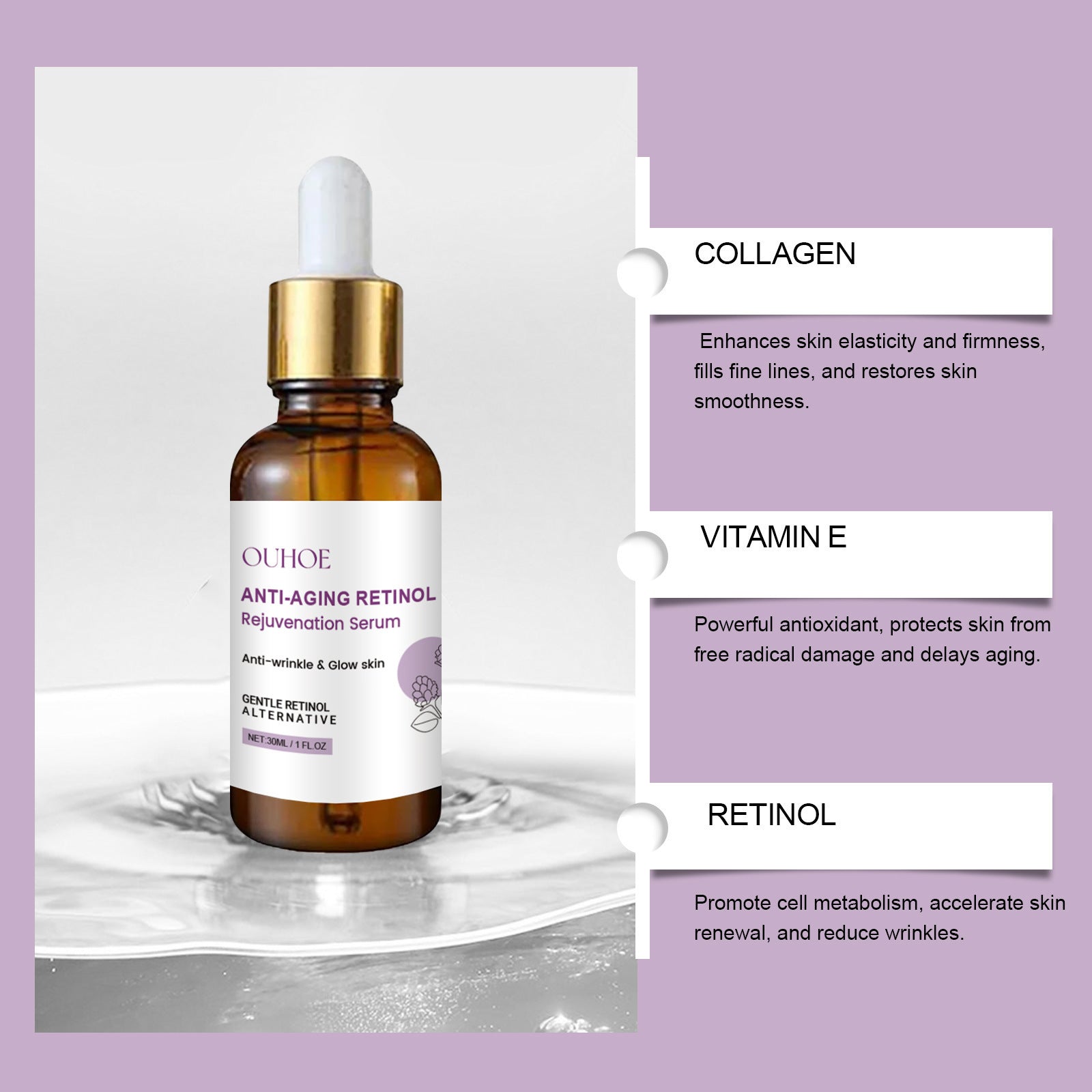 Bakuchiol & Retinol Rejuvenation Serum – Anti-Aging, Hydrating & Brightening