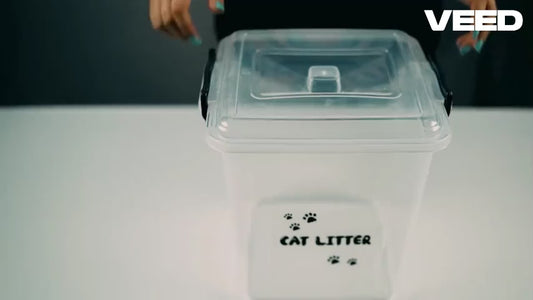 PatiliEv Kedi Köpek Kuru Mama Kum Saklama Kabı Kutusu Seti