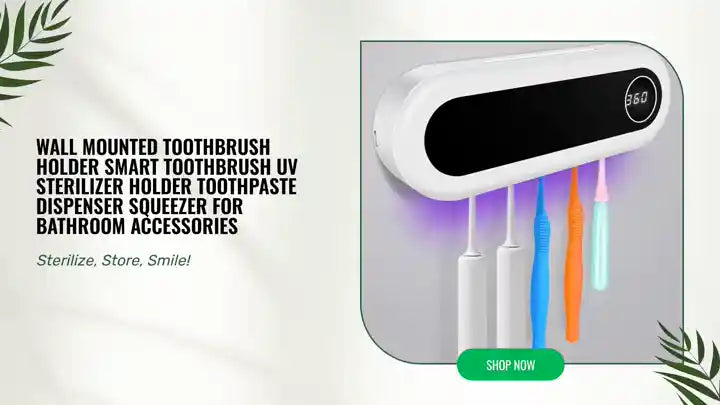 Wall Mounted Toothbrush Holder Smart Toothbrush UV Sterilizer Holder Toothpaste Dispenser Squeezer For Bathroom Accessories by@Outfy